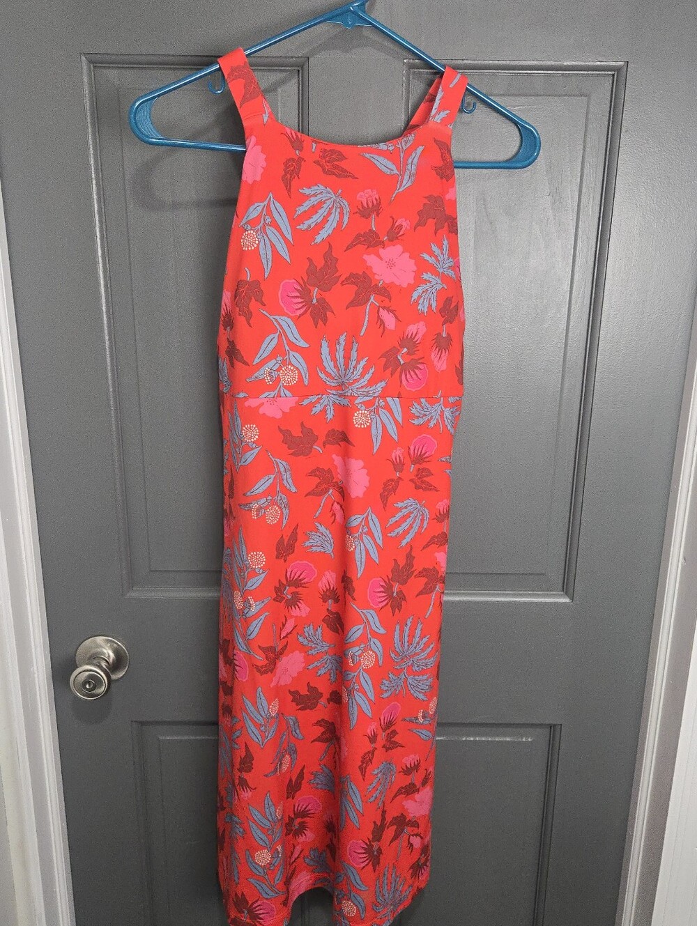 Patagonia Coral and Light Blue Floral Active Dress